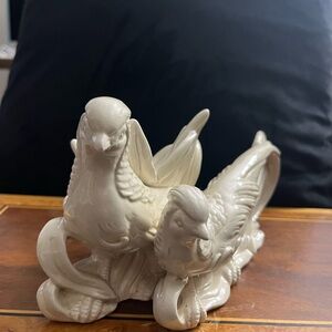 Elegant Cream Ceramic Bird Figurine